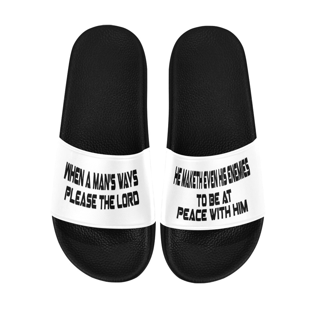 Bible Verse Men's Slide Sandals (Model 057)