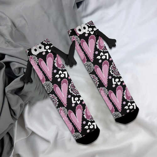 Unique heart pattern Holding Hands Socks for Women