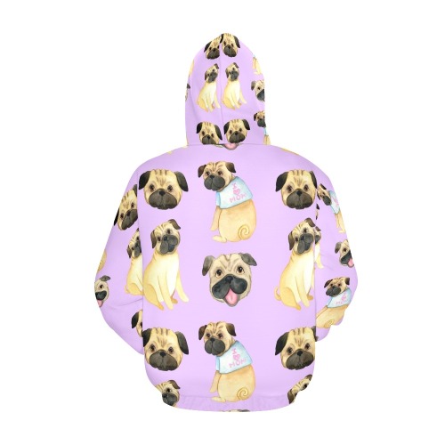 Sweet Pugs All Over Print Hoodie for Men (USA Size) (Model H13)
