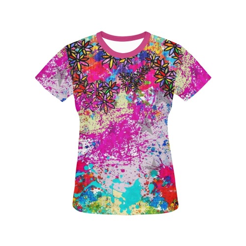 Flower Spring by Nico Bielow All Over Print T-Shirt for Women (USA Size) (Model T40)