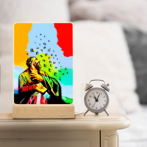 Mesrop Mashtots Square Acrylic Photo Panel with Light Base