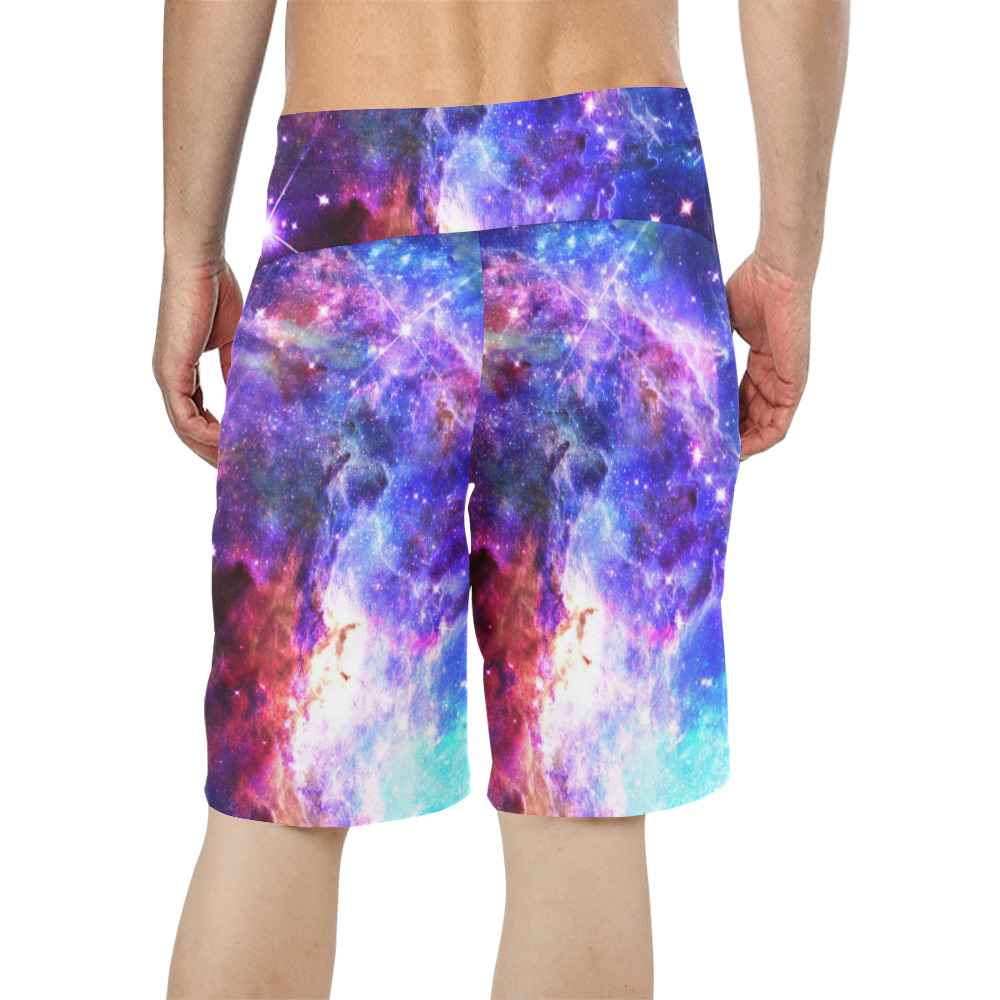 Mystical fantasy deep galaxy space - Interstellar cosmic dust Men's All Over Print Board Shorts (Model L16)