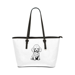 poodle Leather Tote Bag/Large (Model 1651)