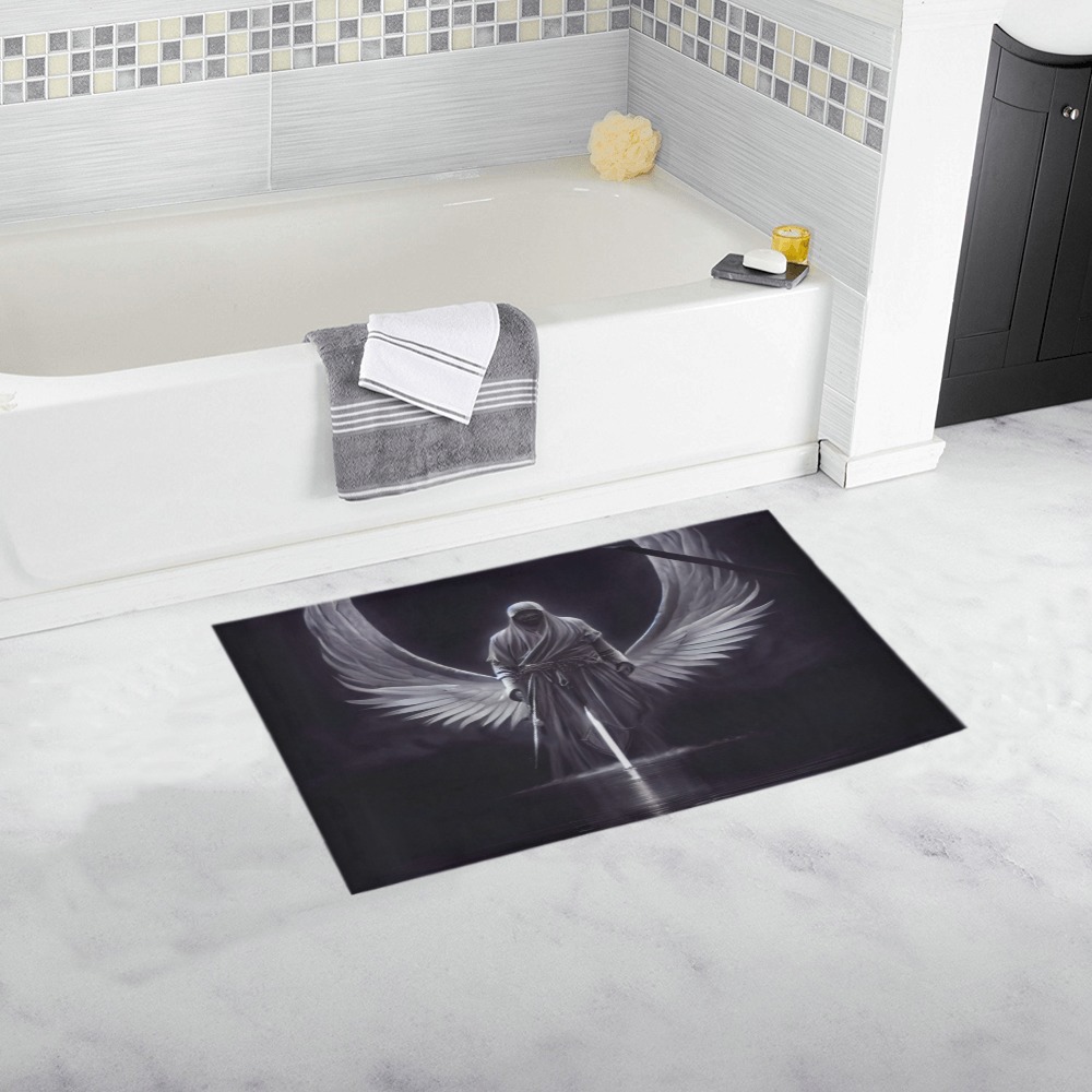 angel with cross Bath Rug 16''x 28''