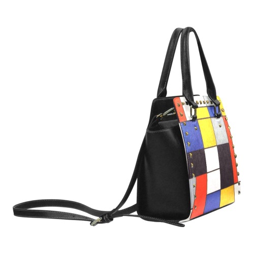 Composition A by Piet Mondrian Rivet Shoulder Handbag (Model 1645)
