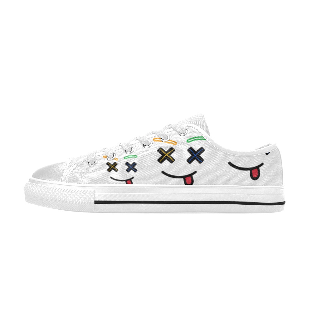 XXsmiles Wht Mens' Men's Classic Canvas Shoes (Model 018)