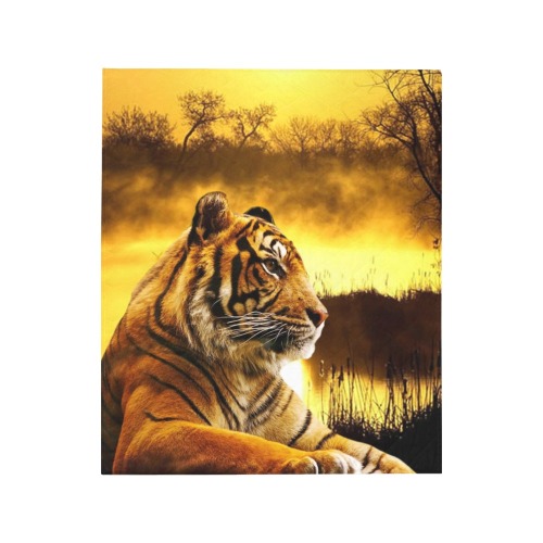 Tiger and Sunset Quilt 50"x60"