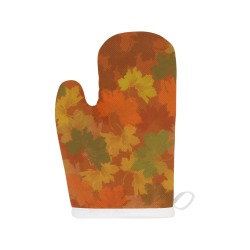 Fall Leaves / Autumn Leaves Linen Oven Mitt (Two Pieces)