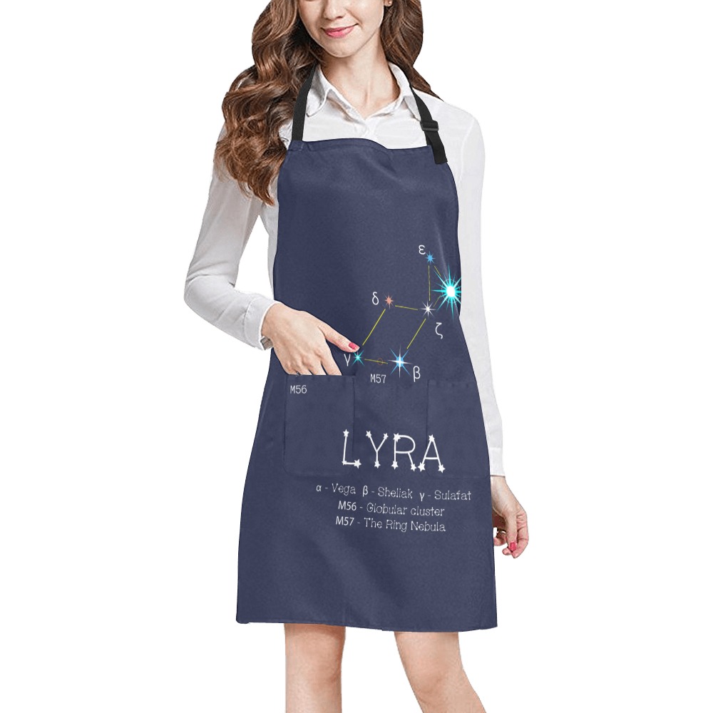 Star constellation Lyra Vega funny astronomy sky All Over Print Apron