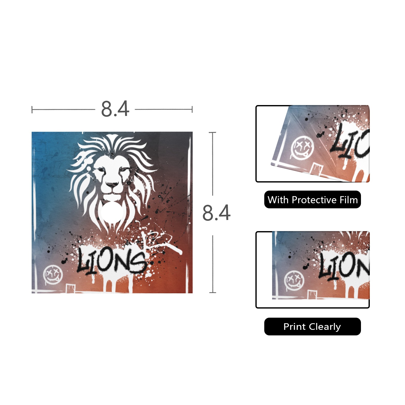 Graffiti Lions Grad Cap Topper Graduation Cap Topper | ID: D7279314