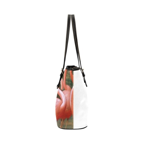 Flamingos Leather Tote Bag/Large (Model 1651)
