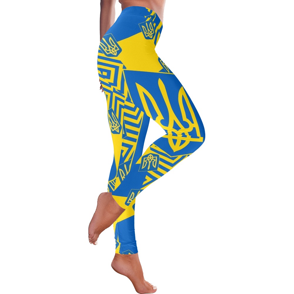 UKRAINE 2 Women's Low Rise Leggings (Invisible Stitch) (Model L05)