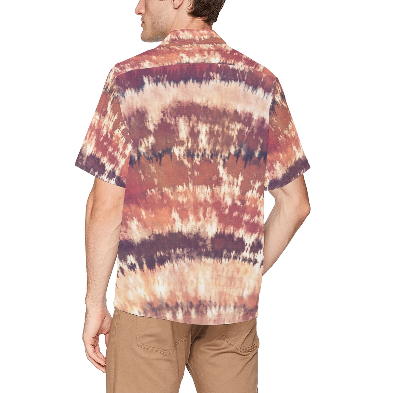 Rainbow, tie dye, earth tones Hawaiian Shirt with Chest Pocket (Model T58)