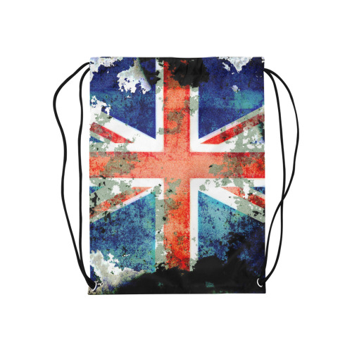Extreme Grunge Union Jack Flag Medium Drawstring Bag Model 1604 (Twin Sides) 13.8"(W) * 18.1"(H)