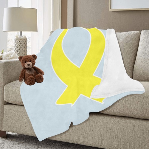 Awareness Ribbon (Yellow) Ultra-Soft Micro Fleece Blanket 30"x40" (Thick)