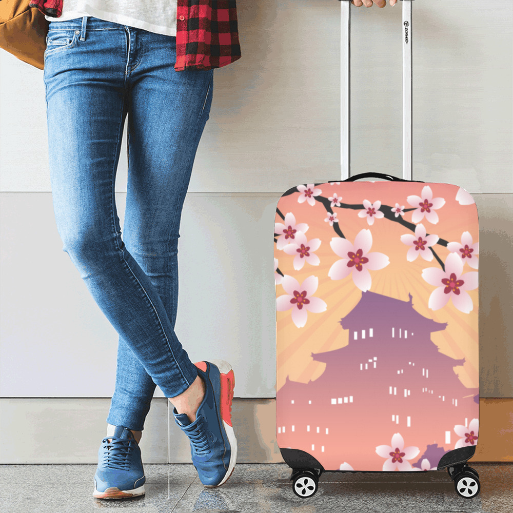 Peach Blossom Luggage Cover/Small 18"-21"