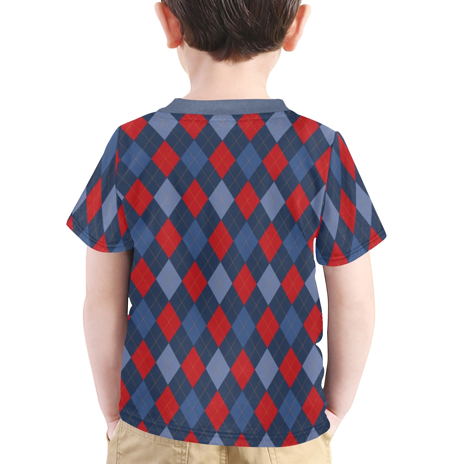Argyle 2 Little Boys' All Over Print Crew Neck T-Shirt (Model T40-2)