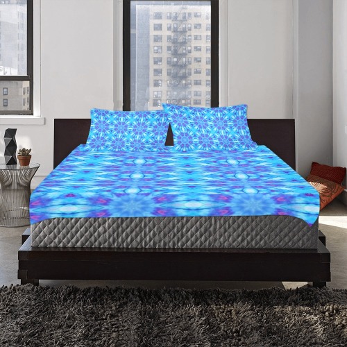 Aqua and Teal Tie Dye 3-Piece Bedding Set