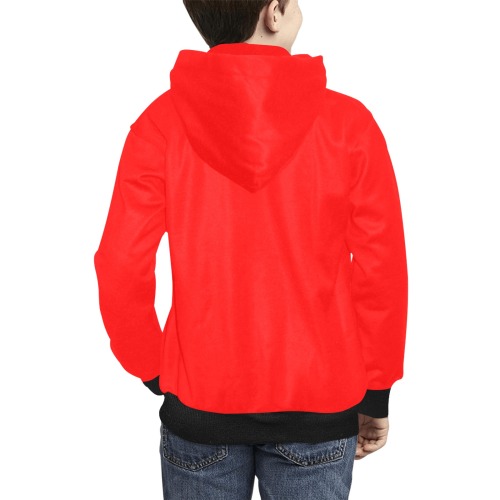 Merry Christmas Red Solid Color Kids' All Over Print Hoodie (Model H38)