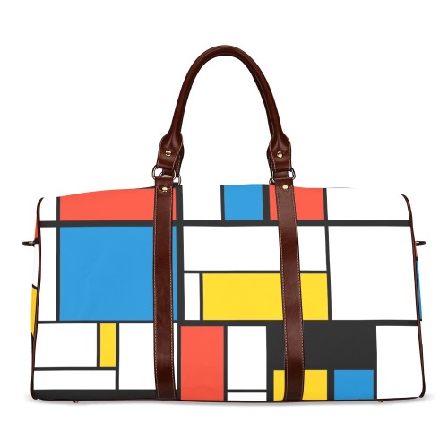 Mondrian De Stijl Modern Waterproof Travel Bag/Large (Model 1639)