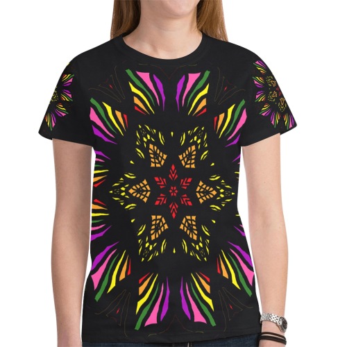 Ô Spectrum2 Mandala New All Over Print T-shirt for Women (Model T45)