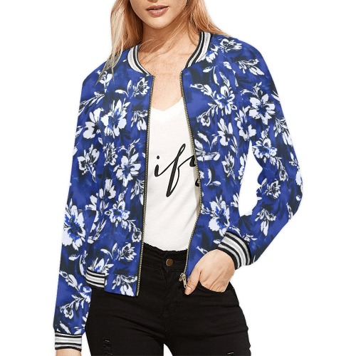 Flowery distortion mosaic All Over Print Bomber Jacket for Women (Model H21)