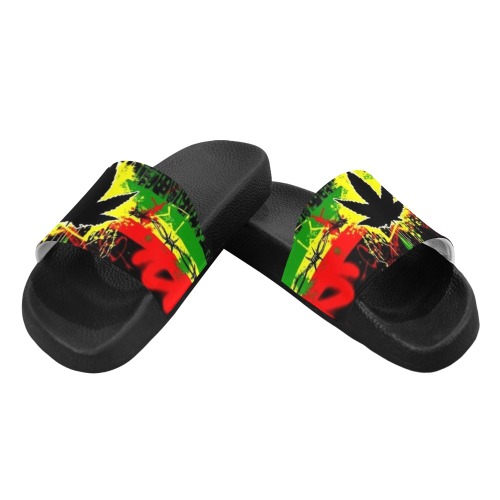 Marijuana Leaf Women's Slide Sandals (Model 057)