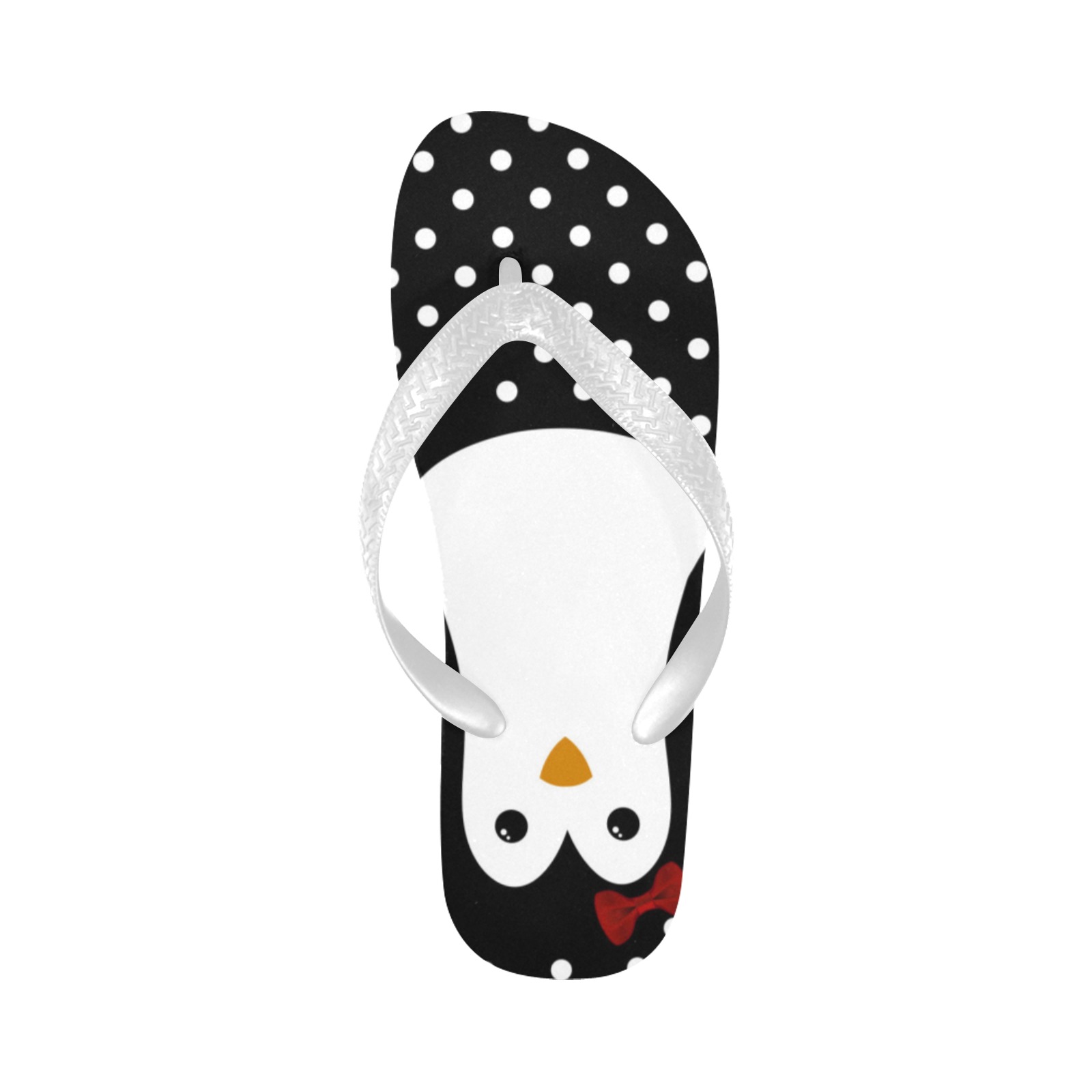 Kawaii Penguin With Polka Dots Flip Flops for Men/Women (Model 040)