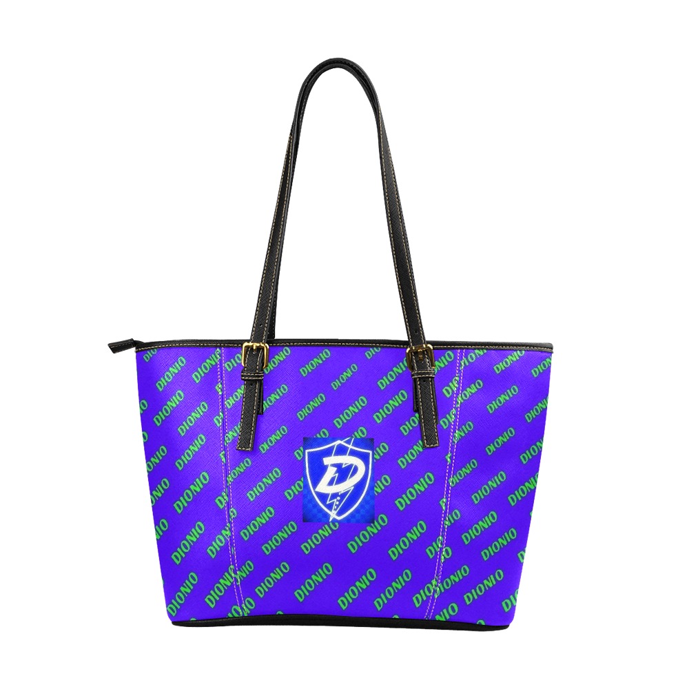 DIONIO - Women's Leather Tote Bag Large (Blue Steppers) Leather Tote Bag/Large (Model 1640)
