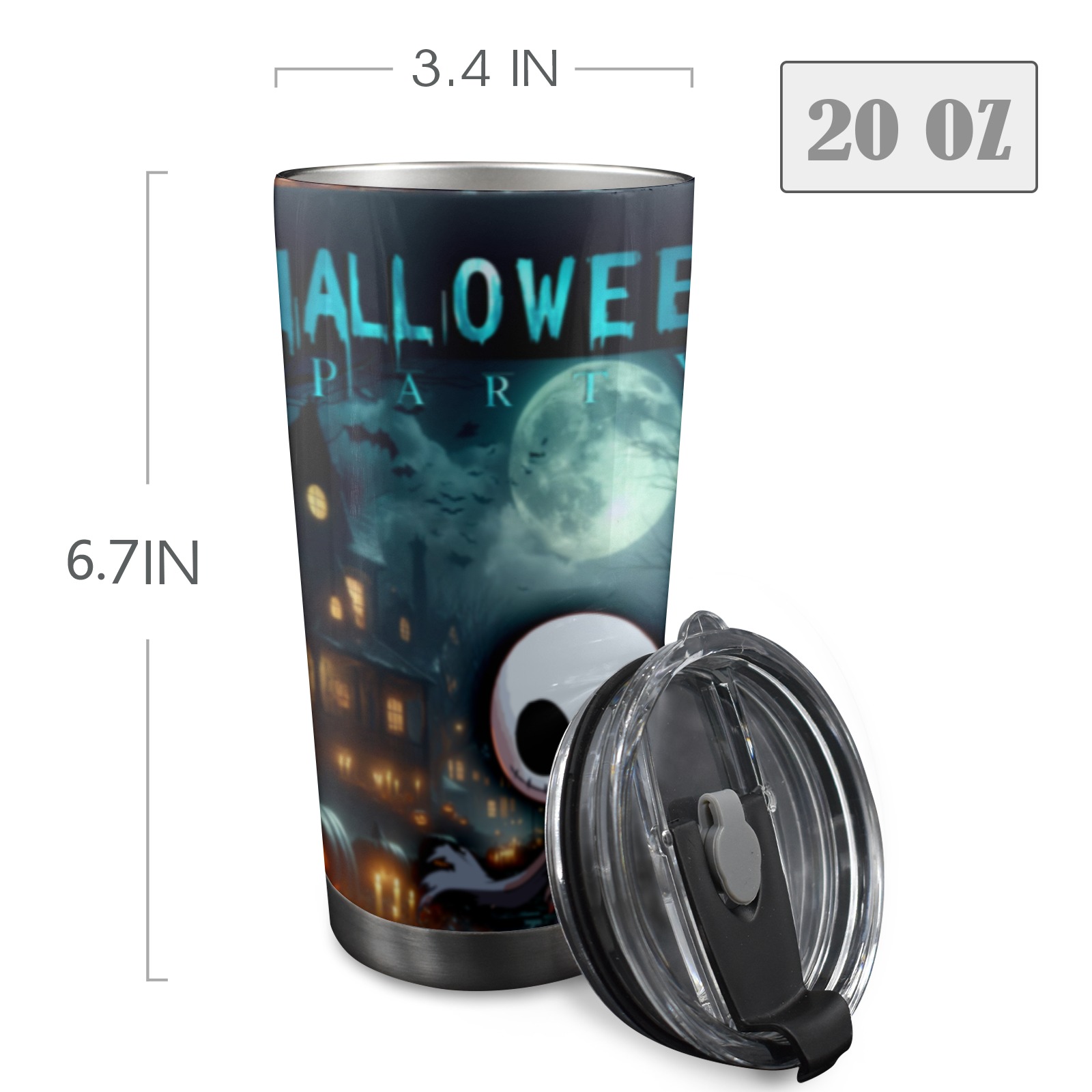 Happy Hello Ween 20oz Mobile Tumbler with Lid (Black Lock)