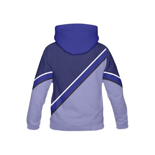 Diagonal Blue White Violet All Over Print Hoodie for Kid (USA Size) (Model H13)