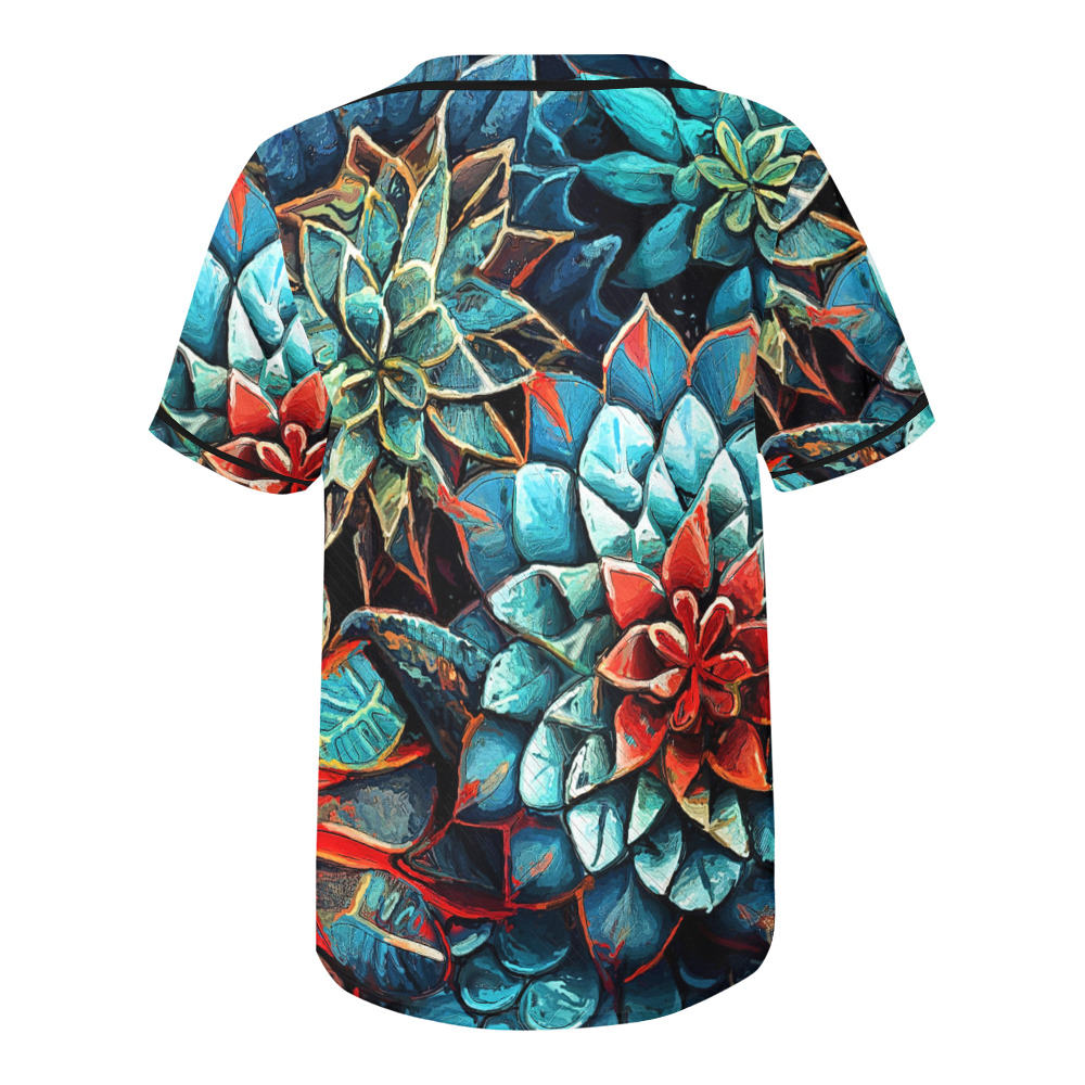 flowers botanic art (8) all over print tshirt All Over Print Baseball Jersey for Men (Model T50)