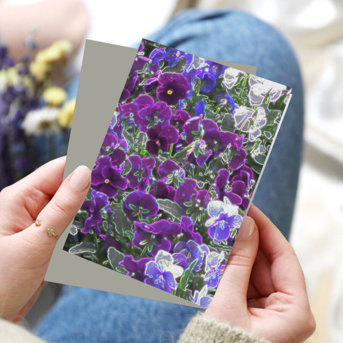 Field Of Purple Flowers 8420 Greeting Card 8"x6"