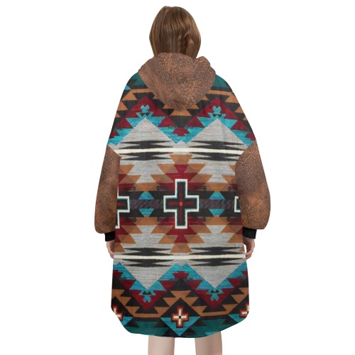 Adult Blkt Hoodie Aztec2 Unisex Blanket Hoodie (Model H59)