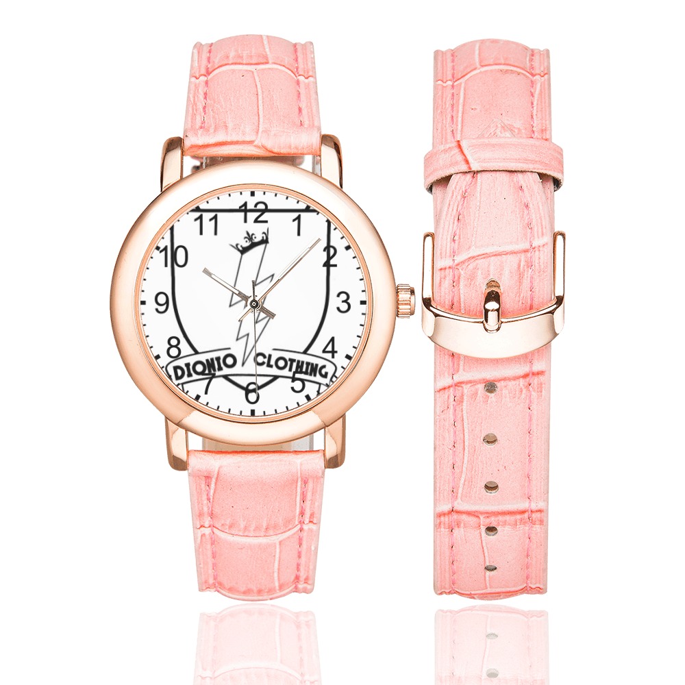 DIONIO Clothing- Women's Rose Gold Leather Strap Watch Women's Rose Gold Leather Strap Watch(Model 201)