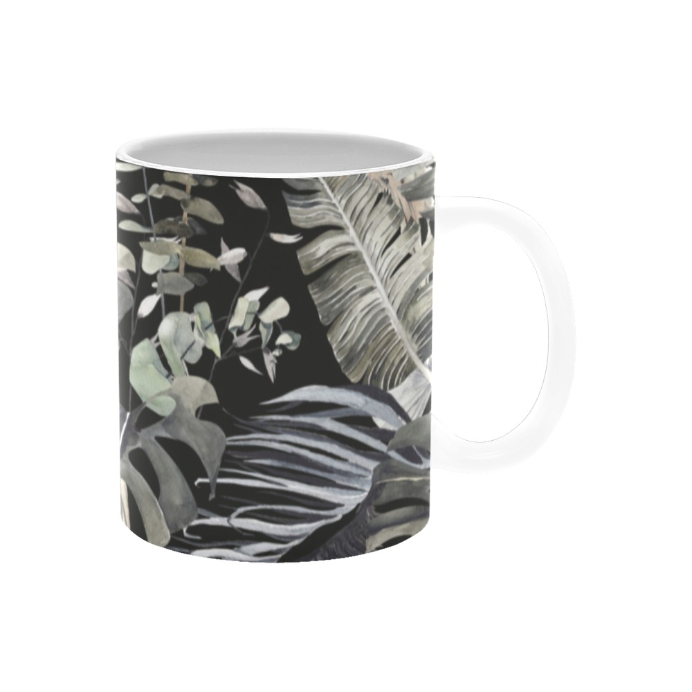 Watercolor dark jungle White Mug(11OZ)