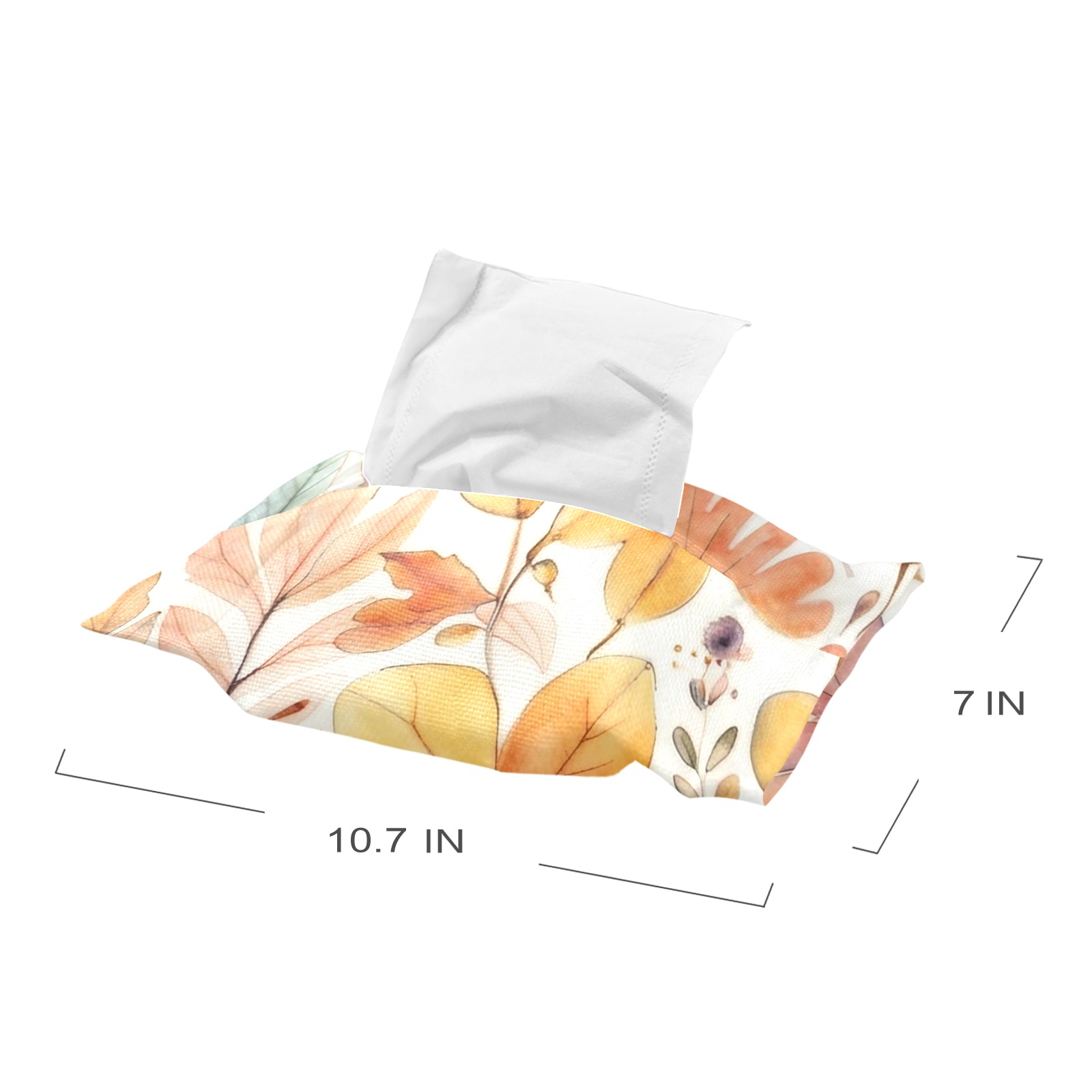 Watercolor Floral 2 Linen Tissue Box Cover