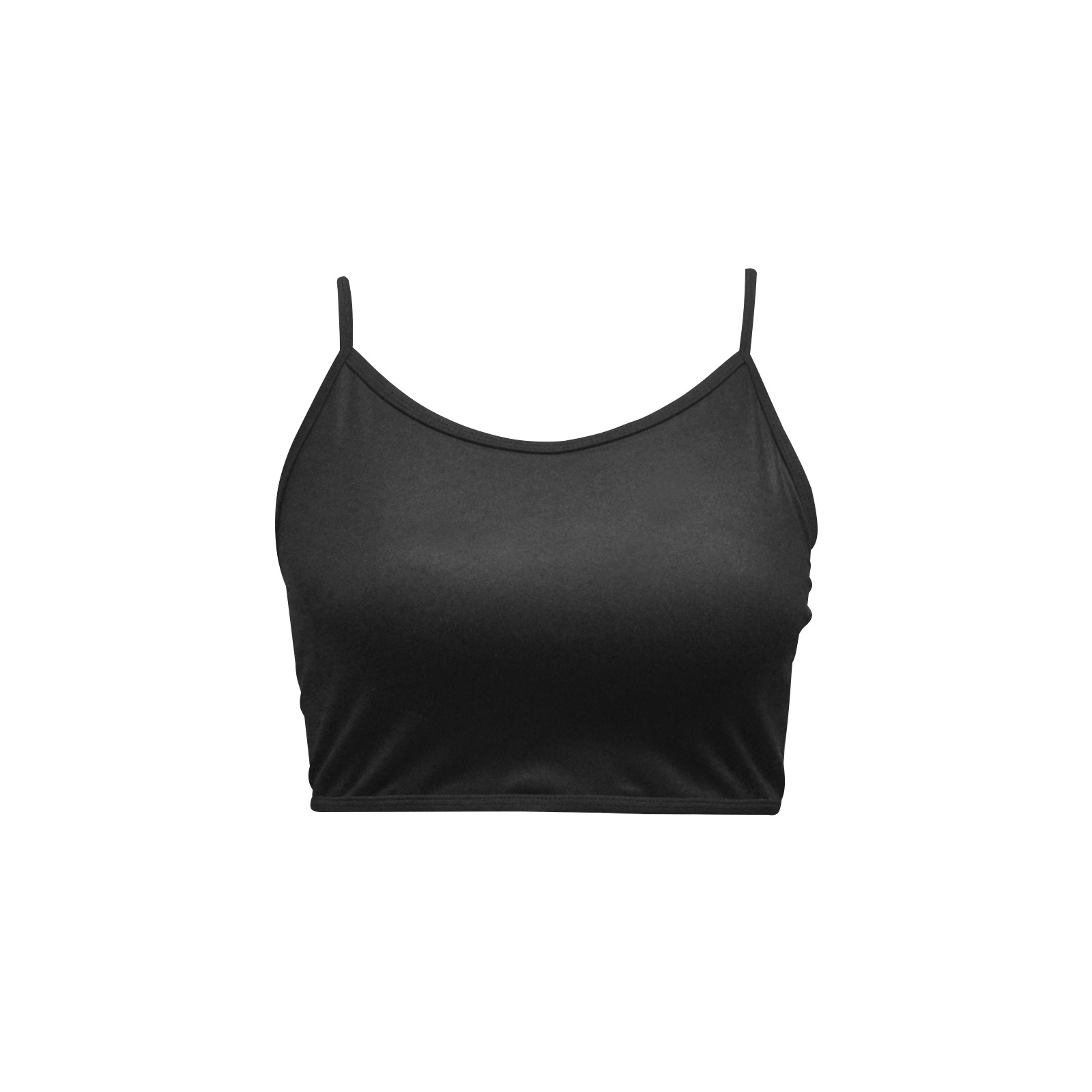 BLACK Women's Spaghetti Strap Crop Top (Model T67)