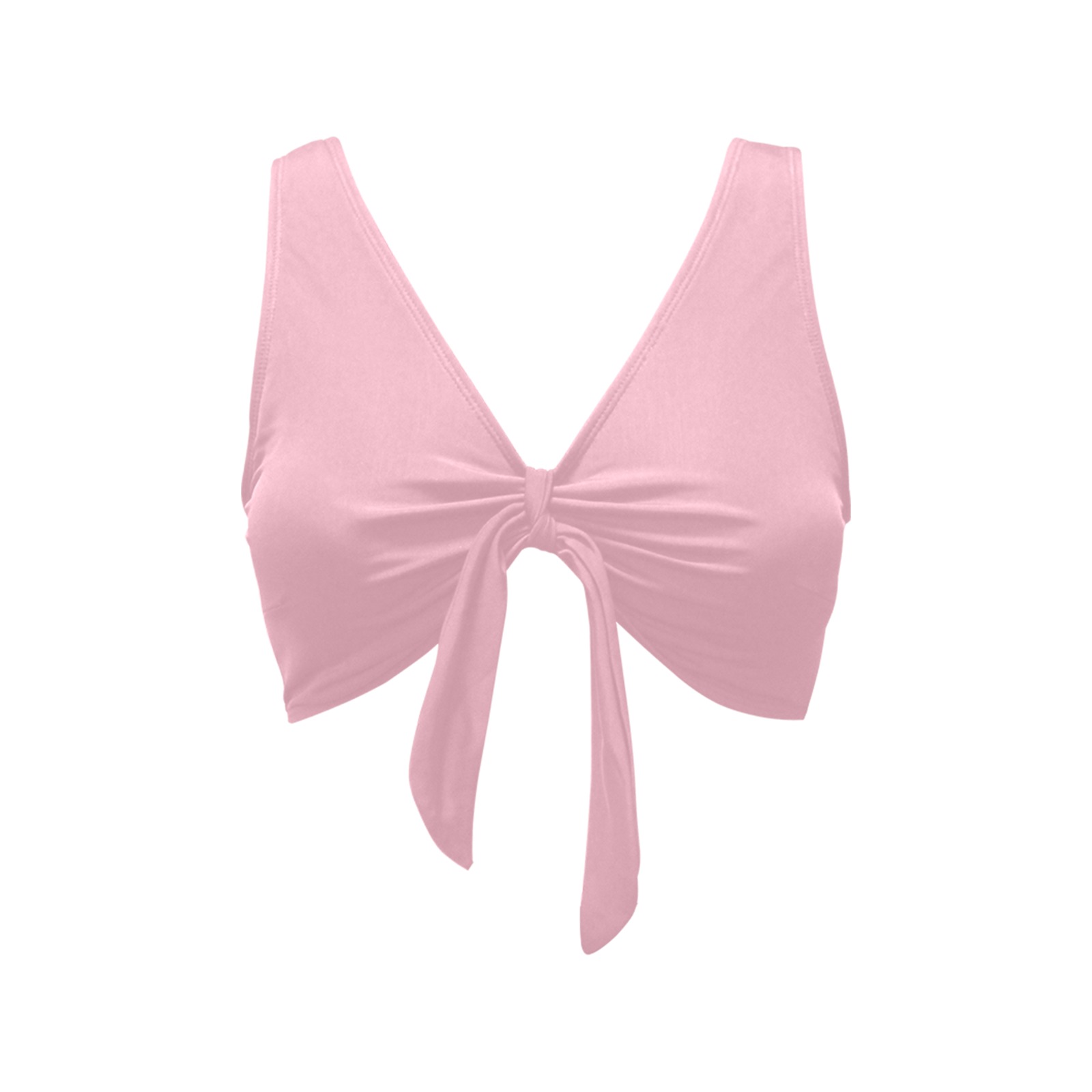 Rose Pink Chest Bowknot Bikini Top (Model S33)
