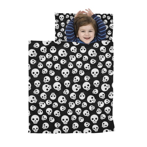 Cute Black and White Skulls Kids' Sleeping Bag