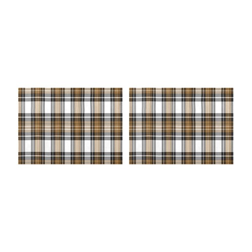 Brown Black Plaid Placemat 14’’ x 19’’ (Set of 2)