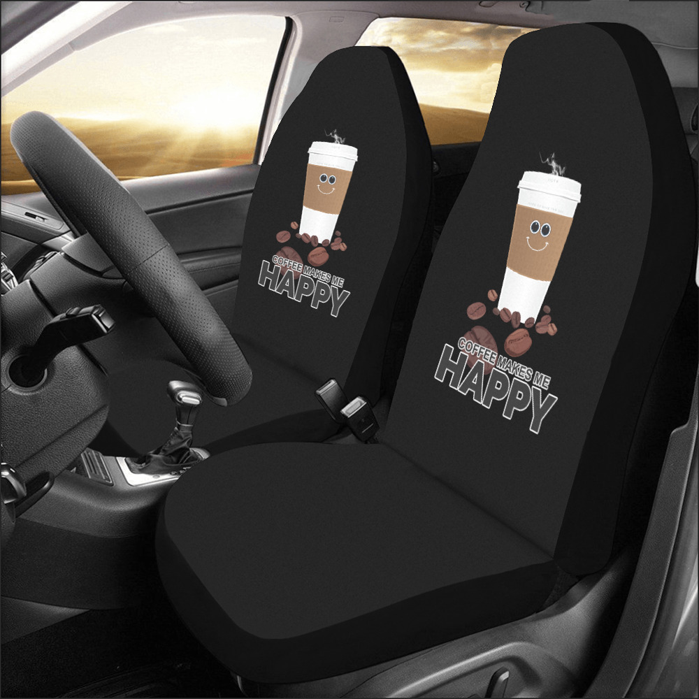 Coffee Makes Me Happy Car Seat Covers (Set of 2)