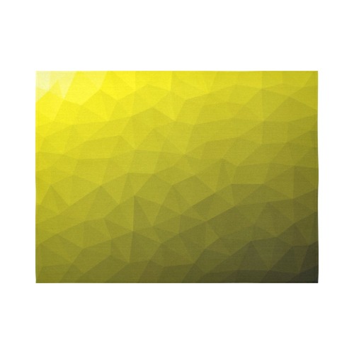 Yellow gradient geometric mesh pattern Cotton Linen Wall Tapestry 80"x 60"