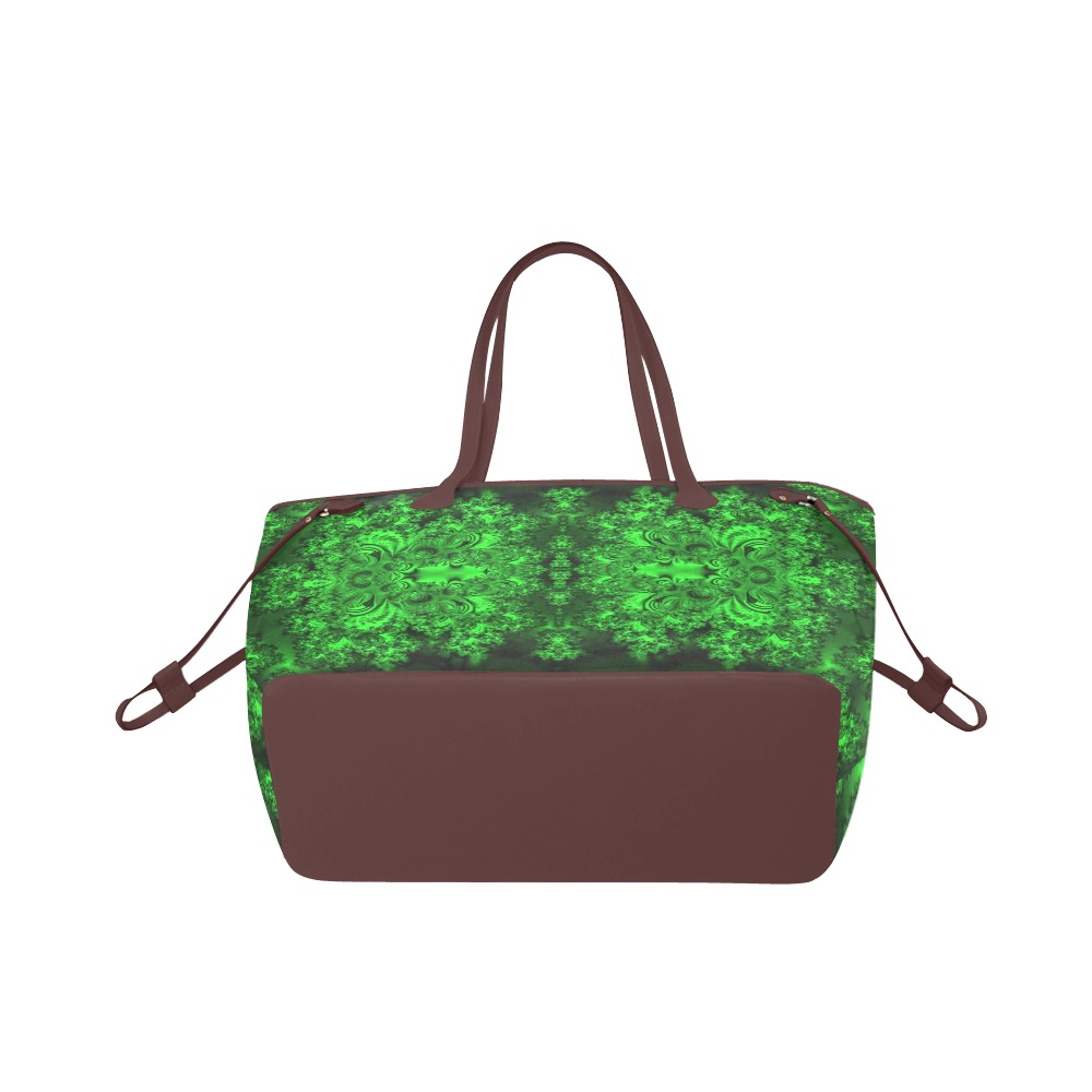 Frost on the Evergreens Fractal Clover Canvas Tote Bag (Model 1661)
