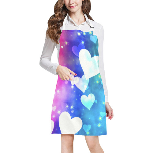 Dreamy Love Heart Sky Background All Over Print Apron