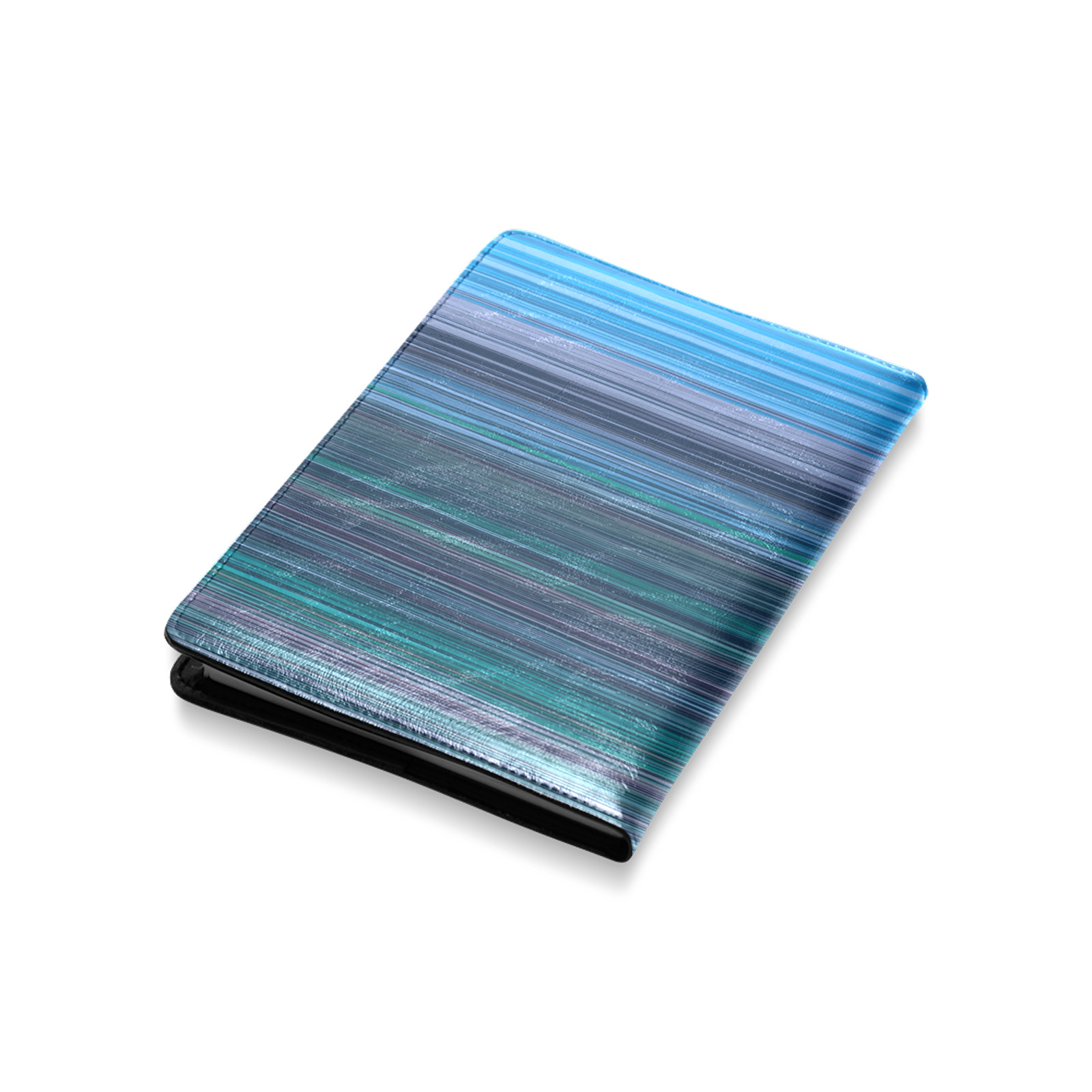 Abstract Blue Horizontal Stripes Custom NoteBook A5