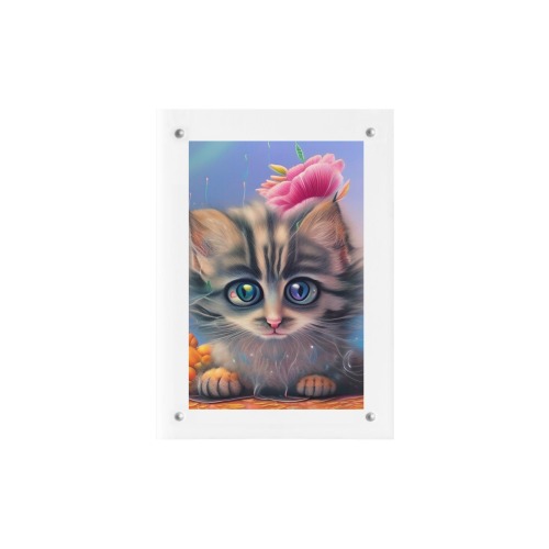 Cute Kittens 3 Acrylic Magnetic Photo Frame 5"x7"
