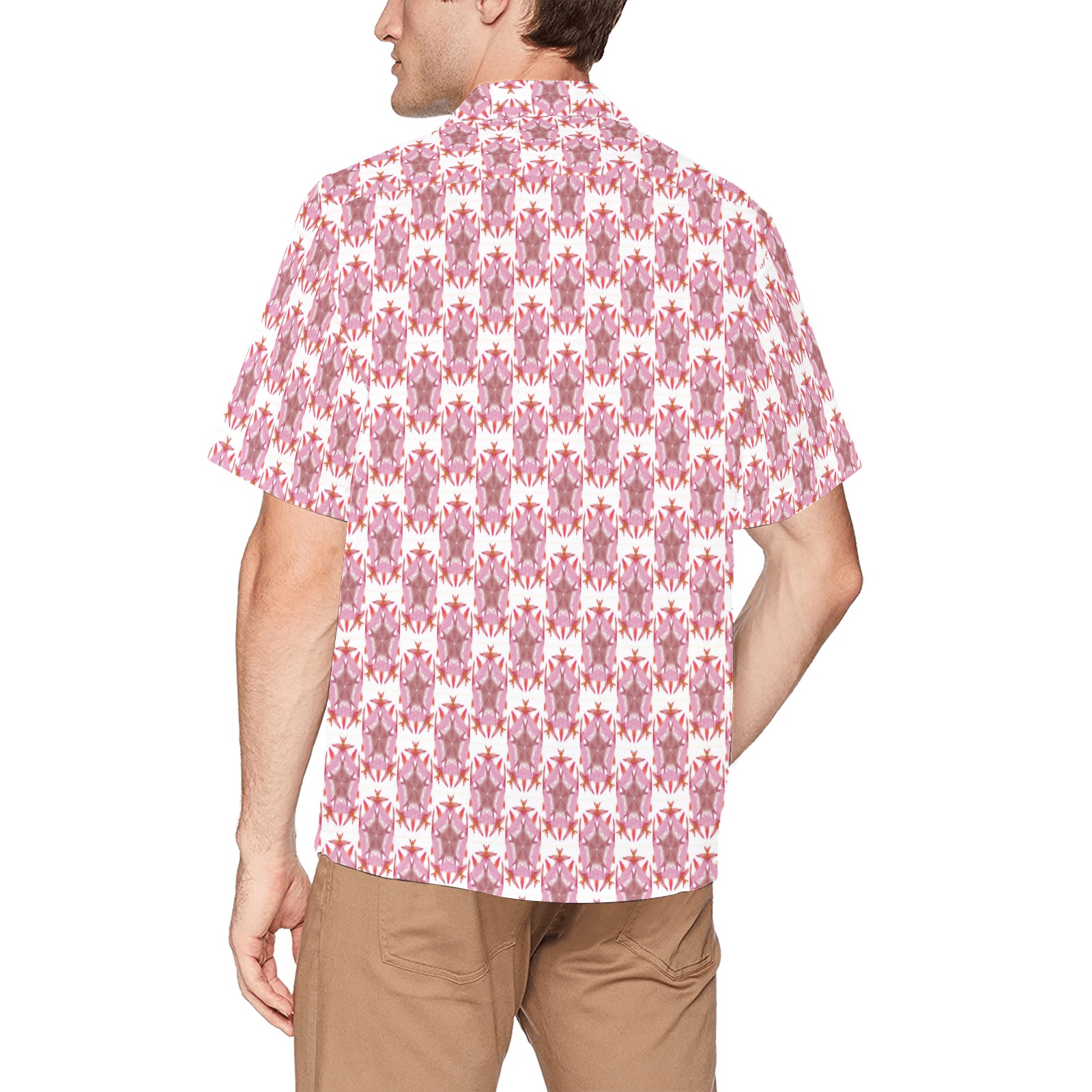 Tile flower Hawaiian Shirt with Chest Pocket (Model T58)