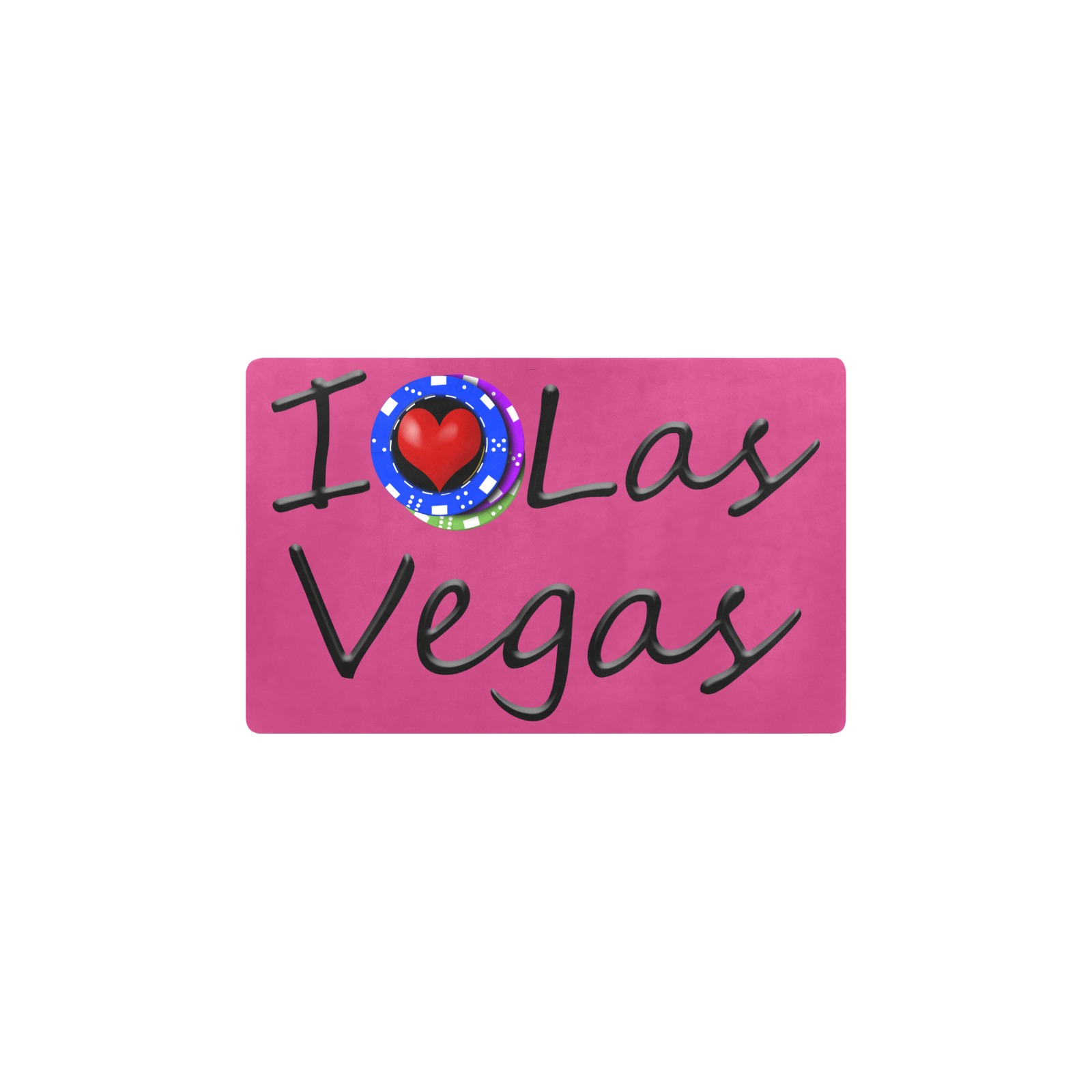 I Love Las Vegas / Pink Kitchen Mat 28"x17"