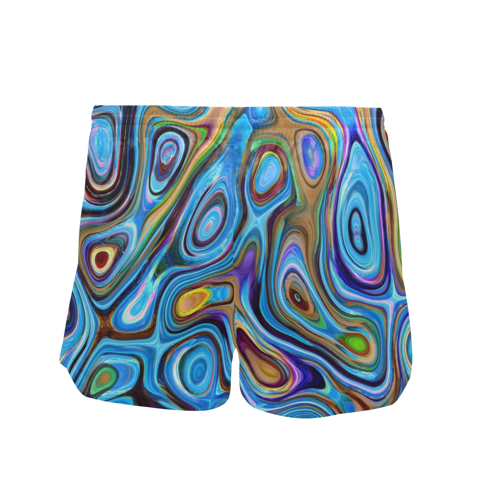 Blue Abstract Board Shorts Women's Mid-Length Board Shorts (Model L55)